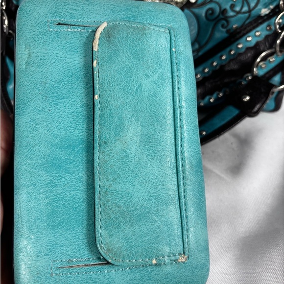 Elegant Blue Embellished Women's Shoulder Bag‎ - Picture 10 of 12